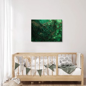 Obraz na szkle - Zielony mikroskopowy obraz (70x50 cm)