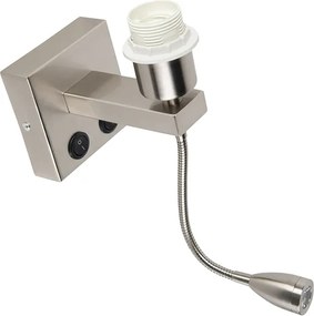 Nowoczesna lampa ścienna stalowa z elastycznym ramieniem - Brescia Combi