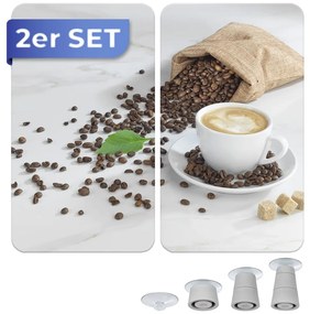 Płyty ochronne na kuchenkę ze szkła hartowanego zestaw 2 szt. 52x30 cm Café Aromatica – Maximex