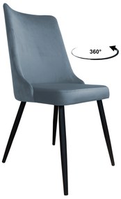 Krzesło Victor tkanina Welur noga metalowa : Kolor nogi - Czarna stożek, Kolor tkaniny - VELVET - BL06, Typ siedziska - Siedzisko obrotowe 360°