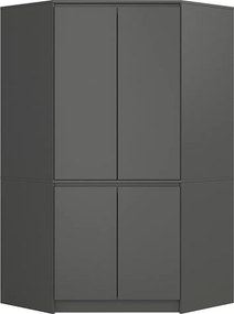 Szafa narożna AKORD S100 Grafit Szary 100 cm 4 drzwi fronty kolor Grafit Szary mat 6 półek 100x50x180 cm