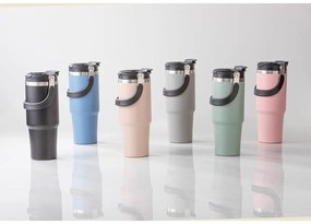 Czarna podróżna butelka ze stali nierdzewnej 1 l Eco – Ladelle