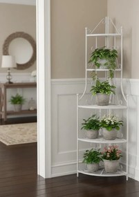 Biały metalowy stojak na rośliny A7-F12