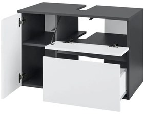 Biało-antracytowa wisząca szafka pod umywalkę 80x53 cm Wisla – Støraa