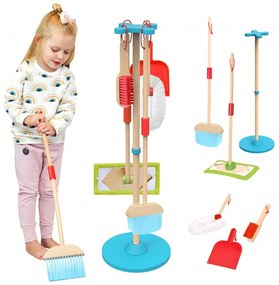 Tooky toy drewniany zestaw do sprzątania dla dzieci 6 el.