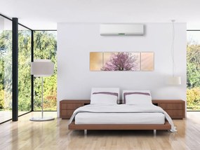 Obraz kwitnącego drzewa na szczycie wzgórza (170x50 cm)