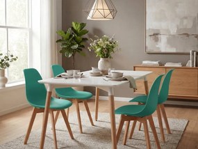 Zielone krzesło KITO z bukowymi nogami