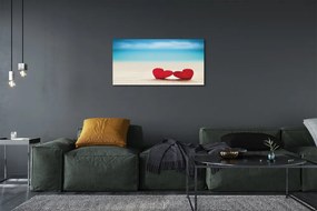 Obraz drukowany na płótnie Serca na Piasku