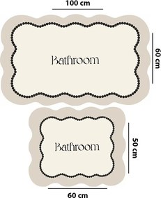 Kremowe dywaniki łazienkowe zestaw 2 szt. 60x100 cm Bounde – Foutastic