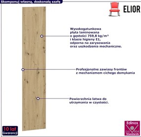 Gładki front do szafy dąb artisan 50 cm T6-M31