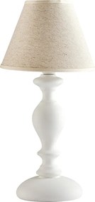 Cascina Shabby White Wooden Table Lamp 1 Light with Lampshade Dm.20 H.40 Ø20 BL265-LT-BCO