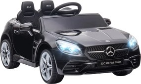AIYAPLAY Elektryczny samochód dla dzieci z LED, pasem bezpieczeństwa, klaksonem, muzyką, 3-5 km/h, czarny, 107 x 62,5 x 44cm