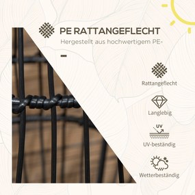 Outsunny Lampa Ogrodowa Solarna Rattan Automatyczne Włączanie 8h Świecenia 34x34x56cm | Aosom PL