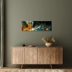 Obraz złotej wróżki (z zegarem) (90x30 cm)