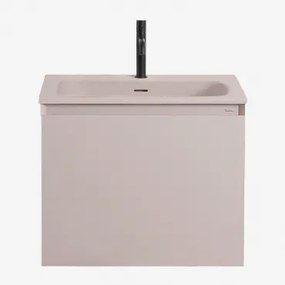 Zestaw Wiszących Mebli Łazienkowych Zintegrowany Z Umywalką Macrae Nature & Bezlusterkowiec & Czarny ↑20 Cm Z - Sklum