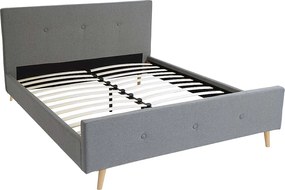 Łóżko tapicerowane MCW-J98 + stelaż listwowy 160cm,  160x200cm szary