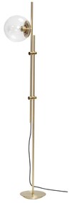 Lampa stojąca w kolorze mosiądzu ze szklanym kloszem (wysokość 147 cm) Bubble – Hübsch