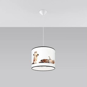 Lampy wiszące nowoczesny Chat, PVC - 1 źródło światła 3000K - L.30 x H.95 cm - wielokolorowy