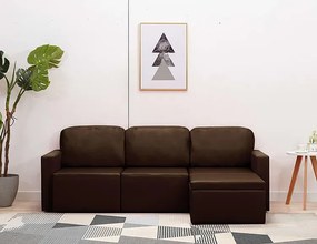 Rozkładana sofa kanapa modułowa brązowa - Odi 4Q