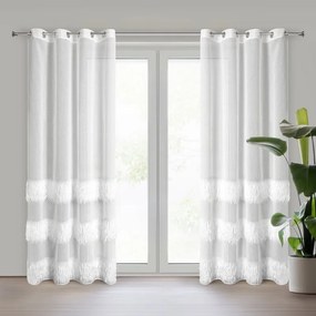 Firana gotowa z etaminy na przelotkach eleganckie pasy 140x250 cm