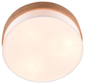 Biało-naturalna lampa sufitowa z tekstylnym kloszem Seasons – Trio