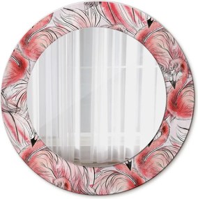 Lustro dekoracyjne okrągłe Wzór flaminga