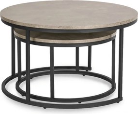 Zestaw Stolików Kawowych ROCKY MAX 60 cm/80 cm Szary Beton Nowoczesny Loft