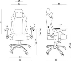Fotel gamingowy z tkaniny Dynamiq V19 z regulacją podłokietników