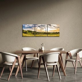 Obraz krajobrazu (z zegarem) (90x30 cm)