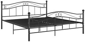Czarne łóżko metalowe z zagłówkiem 180x200 cm E3-B75