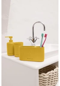 Musztardowy organizer łazienkowy na waciki z żywicy polimerowej Tom Tailor T-Color Bath – Wenko