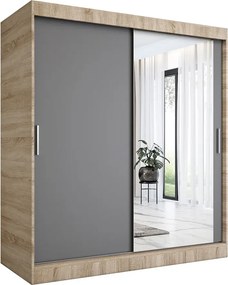 Szafa przesuwna dąb sonoma + antracyt 180 cm E7-F29