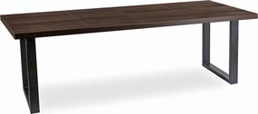 Rozkładany stół industrialny na płozach Tomas 130-230 cm, orzech/czarny