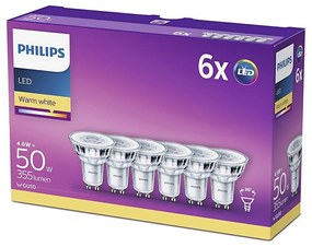 PACK 6x LED Żarówka Philips GU10/4,6W/230V 2700K