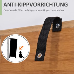 HOMCOM Szafka łazienkowa z bambusa z półkami i drzwiczkami stylowa i praktyczna | Aosom PL