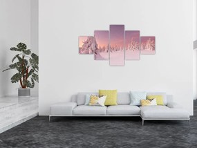 Obraz - Drzewa pod warstwą śniegu (125x70 cm)