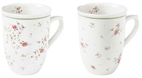 Zestaw 2 białych porcelanowych kubków Brandani Nonna Rosa