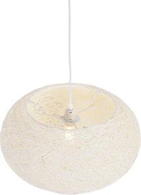 Rustykalna lampa wisząca biała 50 cm - Corda Flat