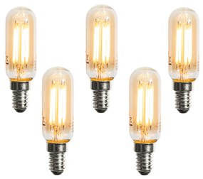 Zestaw 5 ściemnialnych żarówek LED E14 Gold T25 4W 300 lm 2200K