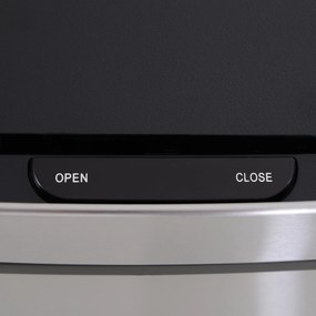 HOMCOM Kosz na śmieci z czujnikiem 72 l System segregacji 3 komory stal nierdzewna srebrny 42 x 30 x 81 cm