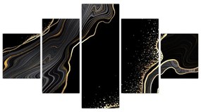 Obraz - Czarno - złoty marmur (125x70 cm)