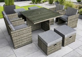 Zestaw mebli ogrodowych ze stołem Delizioso szary melanż