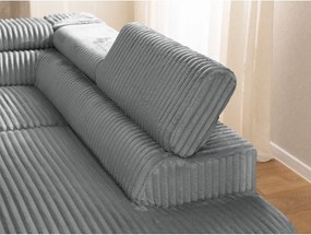 Szary sztruksowy narożnik (prawostronny/w kształcie litery L) Marbeya – Ropez