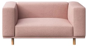 Różowy fotel z materiału bouclé Kukumo – Ame Yens