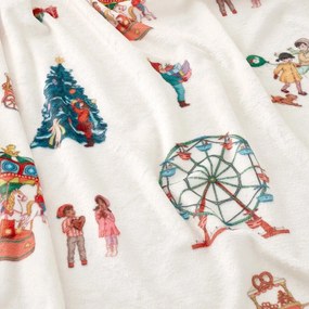Biały koc dziecięcy z mikropluszu 150x200 cm Christmas Fairground – Belle &amp; Boo