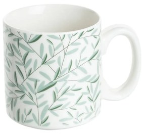 Zestaw 4 filiżanek ceramicznych na stojaku, 240 ml, motyw roślinny