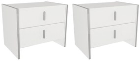 Zestaw 2 szafek nocnych z 2 szufladami - Biały - CADEBA
