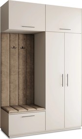 Masseno Garderoba REMA 150/240/60 cm Nowoczesna Szafa do Przedpokoju Kaszmir, MONOLITH 09 (Beżowy)