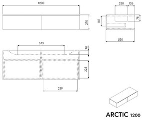 Szafka podumywalkowa ARCTIC 1200Biały Softtouch - do umywalek nablatowych