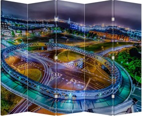 Parawan - Panorama miasta nocą (210x170 cm)